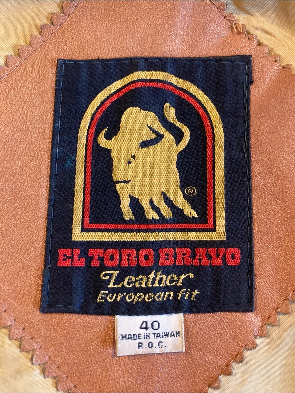 El Toro Bravo Vintage Tan Leather Jacket 40 Men’s  Woven Detail Disco Era 70/80s - Picture 4 of 16